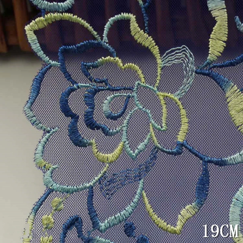 22/23/24Yds ارتفع الأحمر السماء الزرقاء الدانتيل الزخارف شبكة تول التطريز النسيج 17 سنتيمتر جبر الشريط فستان الخياطة اكسسوارات جودة عالية