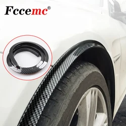 2Pcs Car Wheel Eyebrow Bumper Strip Arch Fender Decoration Wheel Protector Lip Carbon Fiber Anti-scratch For Auto Accessories
