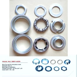 BMX Bike Chainwheel Accessories, Beach Bike Center Axle, 51.6mm * 9Pcs