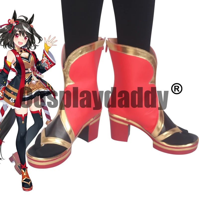 Uma Musume: Pretty Derby Kitasan Black Racing Ver. Cosplay Red Shoes Platform Heel Boots S008