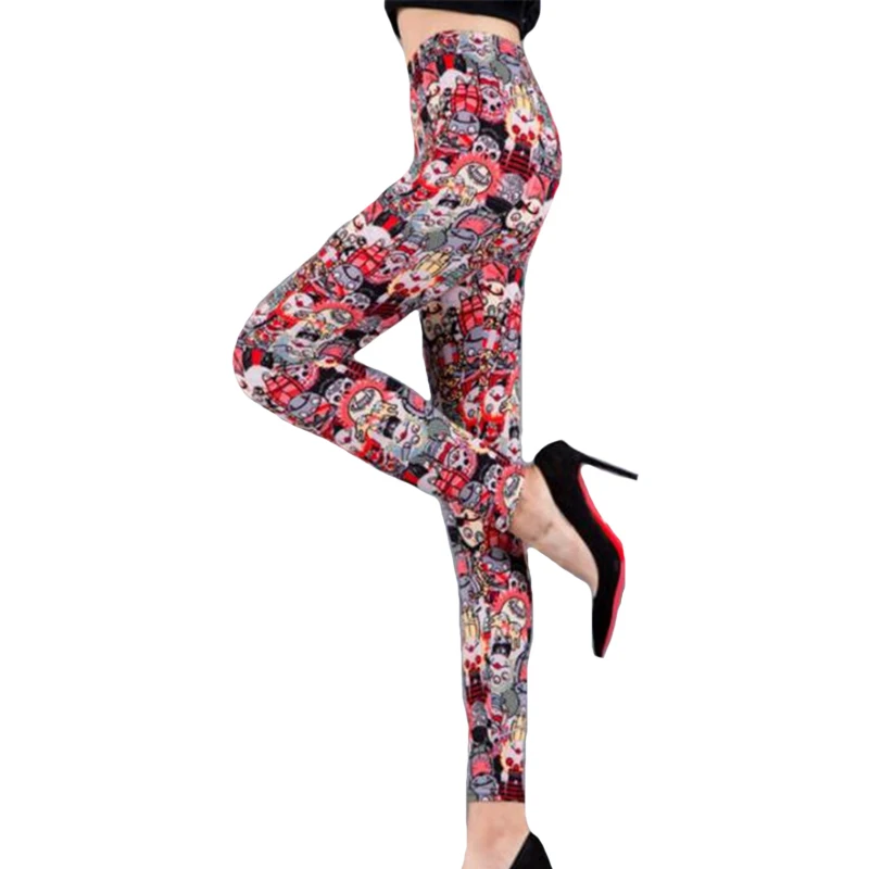 Chsdcsi Stretch Jegging Mujer Elastische Hoge Taille Broek Fitness Broek Meisje Sexy Leggings Gedrukt Legging Damesmode