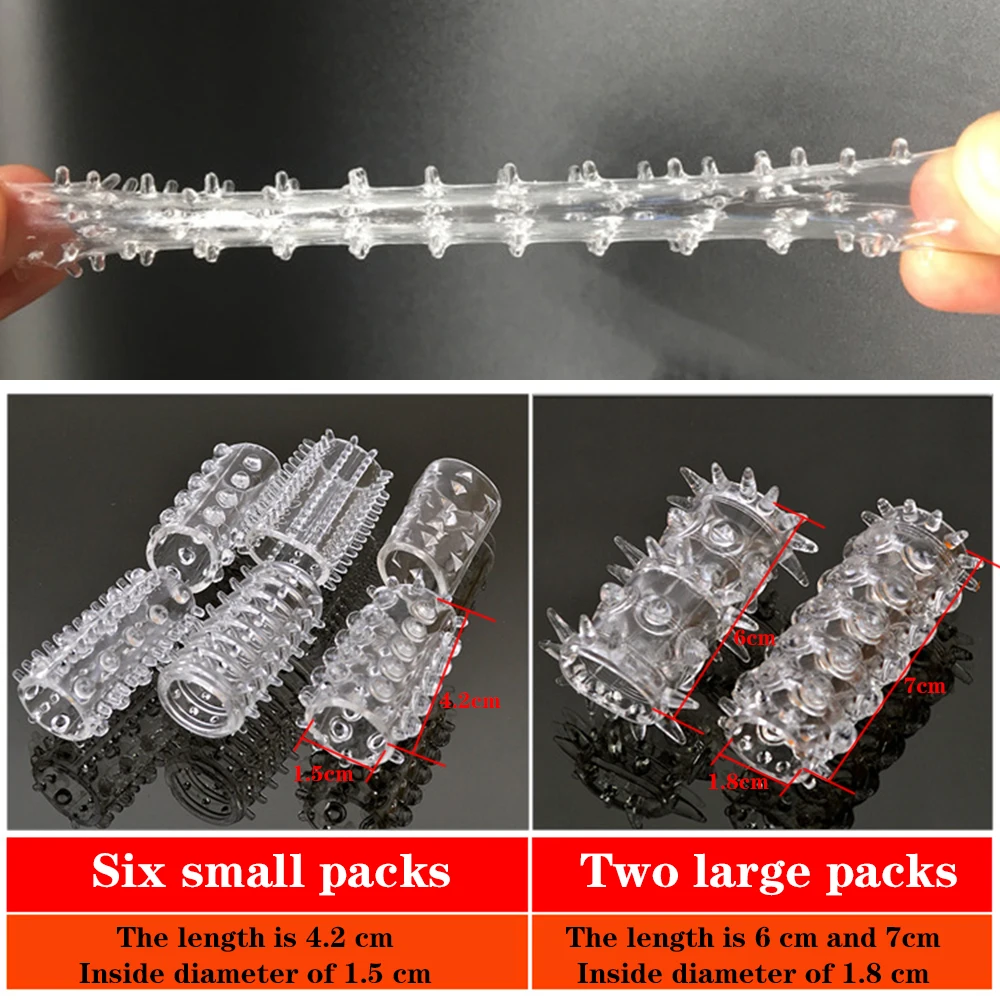 성인용 페니스 슬리브 섹스 토이, G 포인트 자극, 재사용 가능한 콘돔, 스파이크 포함 페니스 확대 콘돔, 친밀한 상품