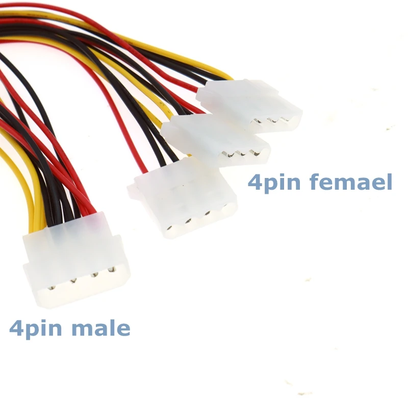 20cm Best Price 4-pin IDE Power Cord HY1578 4-pin Molex Male to 3-port Molex IDE Female Power Splitter Adapter Cable