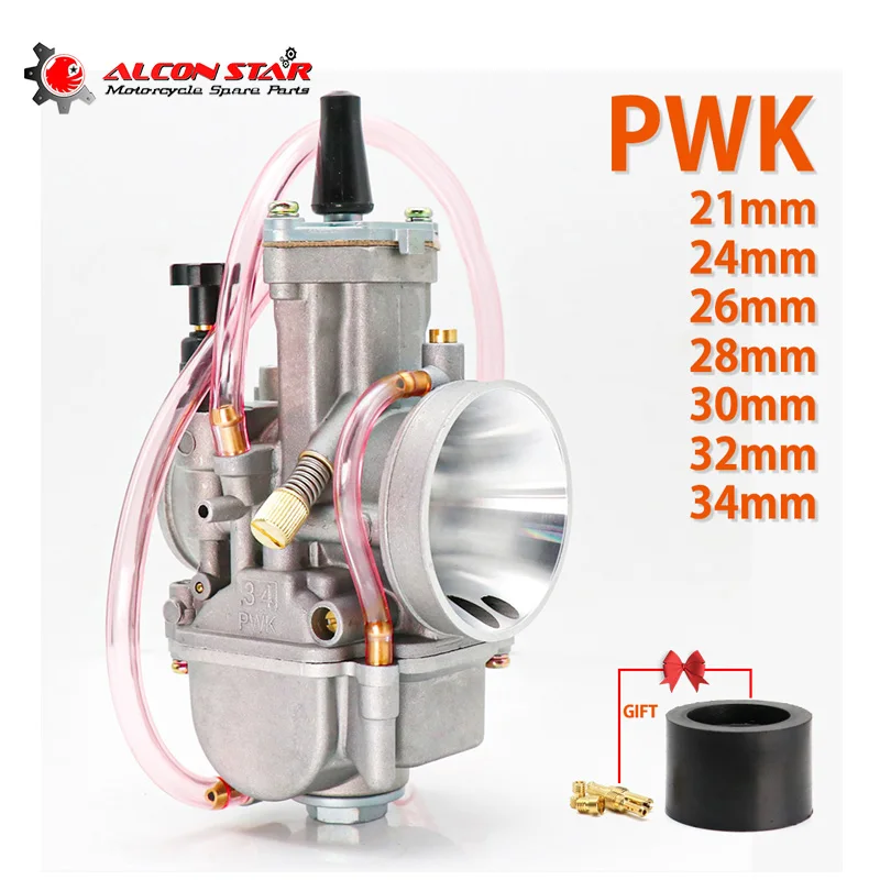 Alconstar- Universal PWK 21 24 26 28 30 32 34  2T 4T Motorcycle Carburetor With Power Jet For Yamaha For Mikuni Koso For ATV