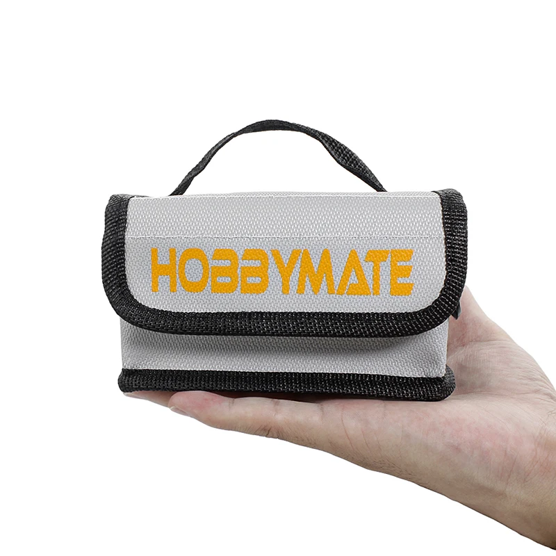 HOBBYMATE Lipo Charging Bag Fireproof, Lipo Battery Safe Bag for Storage & Charging Lipos - Mini Size (110x110x70 mm)