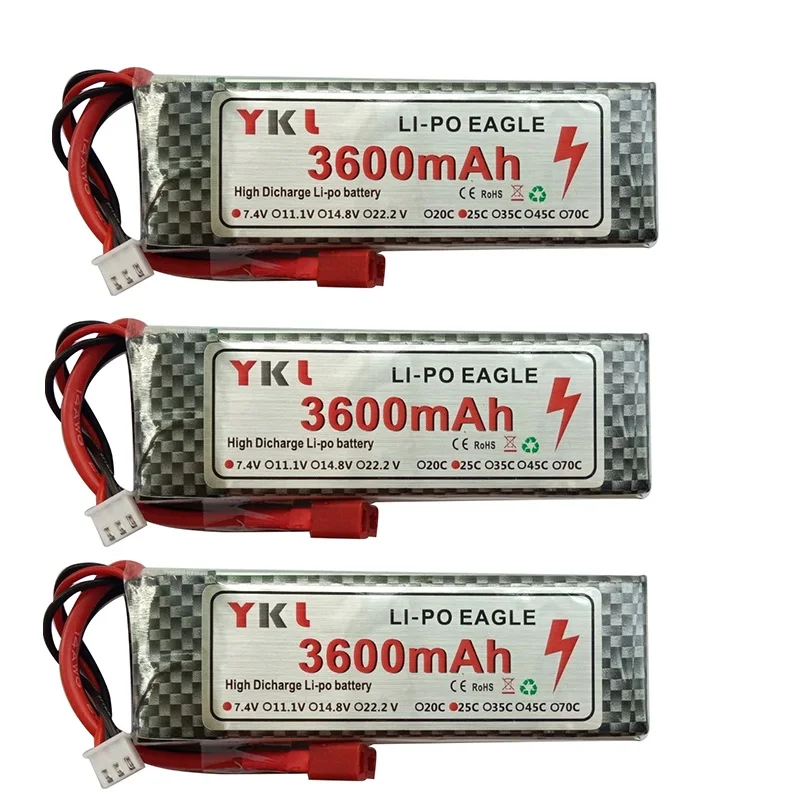 WLtoys 144001 124018 124019 124016 124017 104001 RC trucks/Cars Upgrade Parts  7.4V 3600mAh Lipo Battery 933498  2s /USB charger