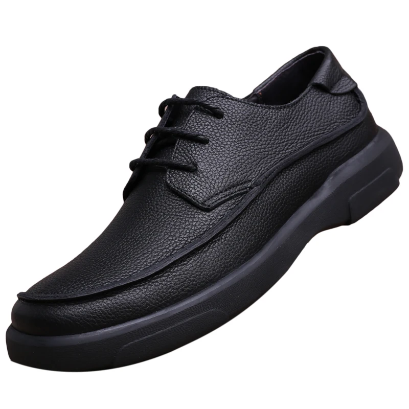 Brand Men Casual Genuine Leather Shoes Thick Soft Bottom Wear-Resistant Business Shoes Breathable Handmade Comfortable Flats