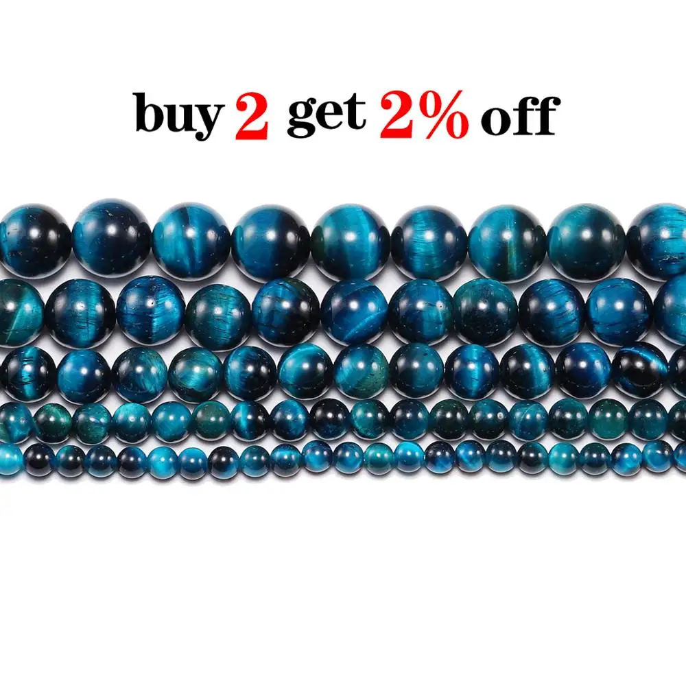 1strand/lot 4 6 8 10 12mm AAA Natural Stone Blue Tiger Eye Agat Round Beads Loose Spacer Bead For Jewelry Making DIY Accessories image 2