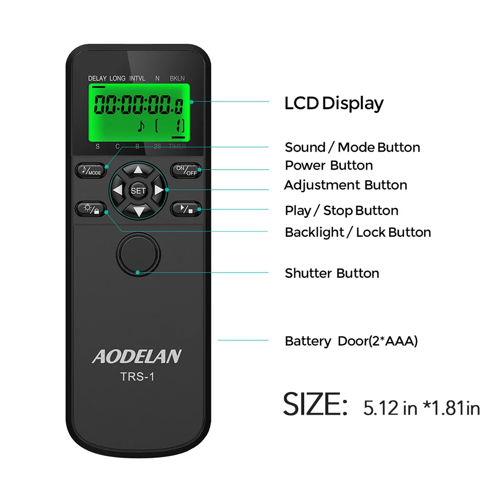 AODELAN Intervalltimer Timer Fernbedienung für Sony ZV1 A7SIII A7RIV A7RIII A7RII A7III A7II A7SII A6100 A6300 A6400 A6600