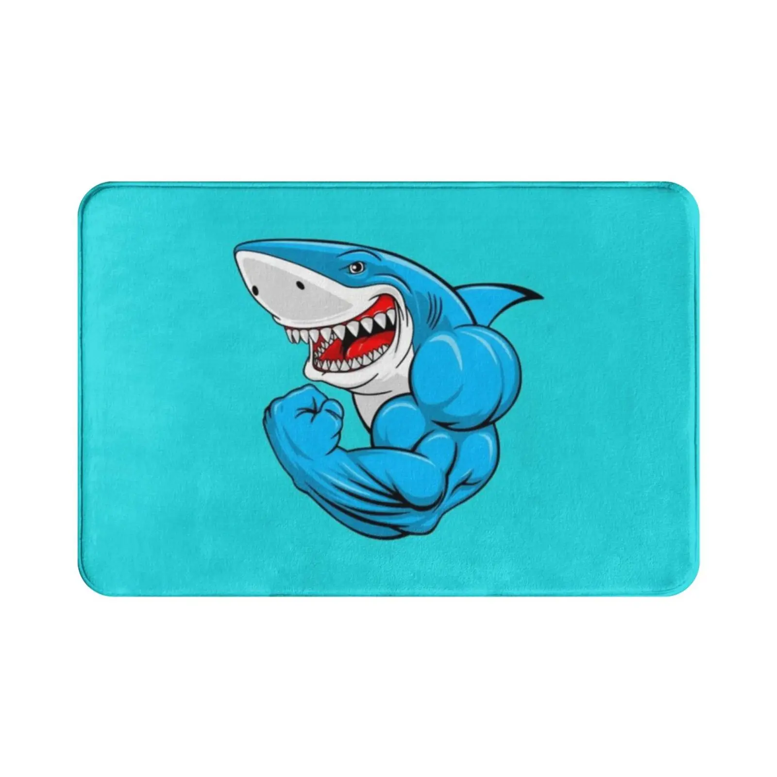 Carpet Mat Rug Cushion Soft Sharks Jaws Ocean Beach Water Fish Nimal Sea Gym Gymnastics Fitness Workout Summer