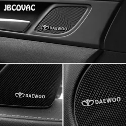 2/4pcs Car Accessories Auto Audio Aluminum Speaker Stereo Stickers For Daewoo Matiz Nexia Lanos Kalos Gentra Nubira Car Styling