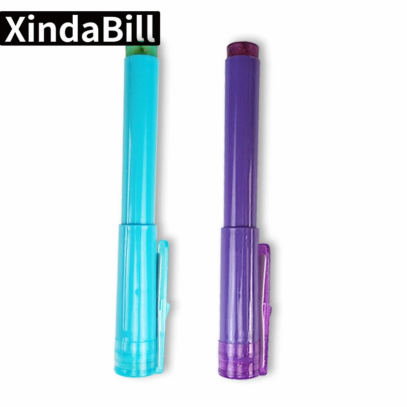 2 IN 1 Detector Pen with UV Light Counterfeit Bank Note Tester Pen with Ball-point Convenient Handy Fake Money Detector Ball-pen