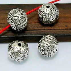 10pcs/lot Tibetan Silver Antique Six Mantra spacer Loose Bead Spacer Beads Connectors for DIY Jewelry Making bracelet gd6ss
