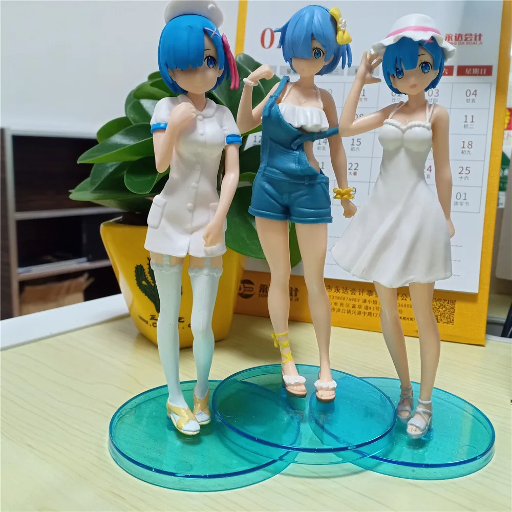 6Pcs/set Anime Re:Life In A Different World From Zero Rem Ram Pajamas Girl Action Figure Toys Cute Rem Ram Figure PVC Model Toys