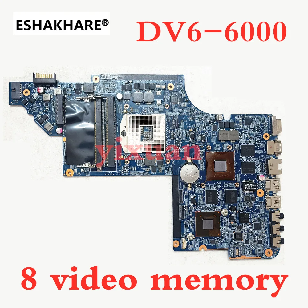 Motherboard Original para hp Pavilion Memória de Vídeo Teste de Gpu ok Dv6 Dv6t Dv66000 659151001 665341-001