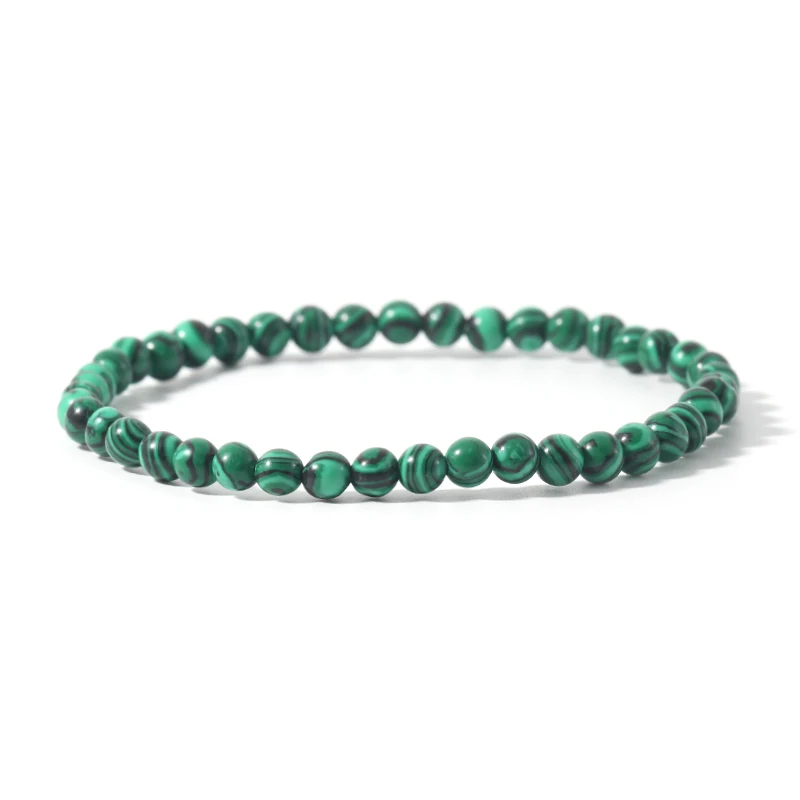 4/6/8/10mm Malachite Beaded Bracelet Chakra Energy Yoga Elasticity Bangle Men's and Women's Spirit Jewelry