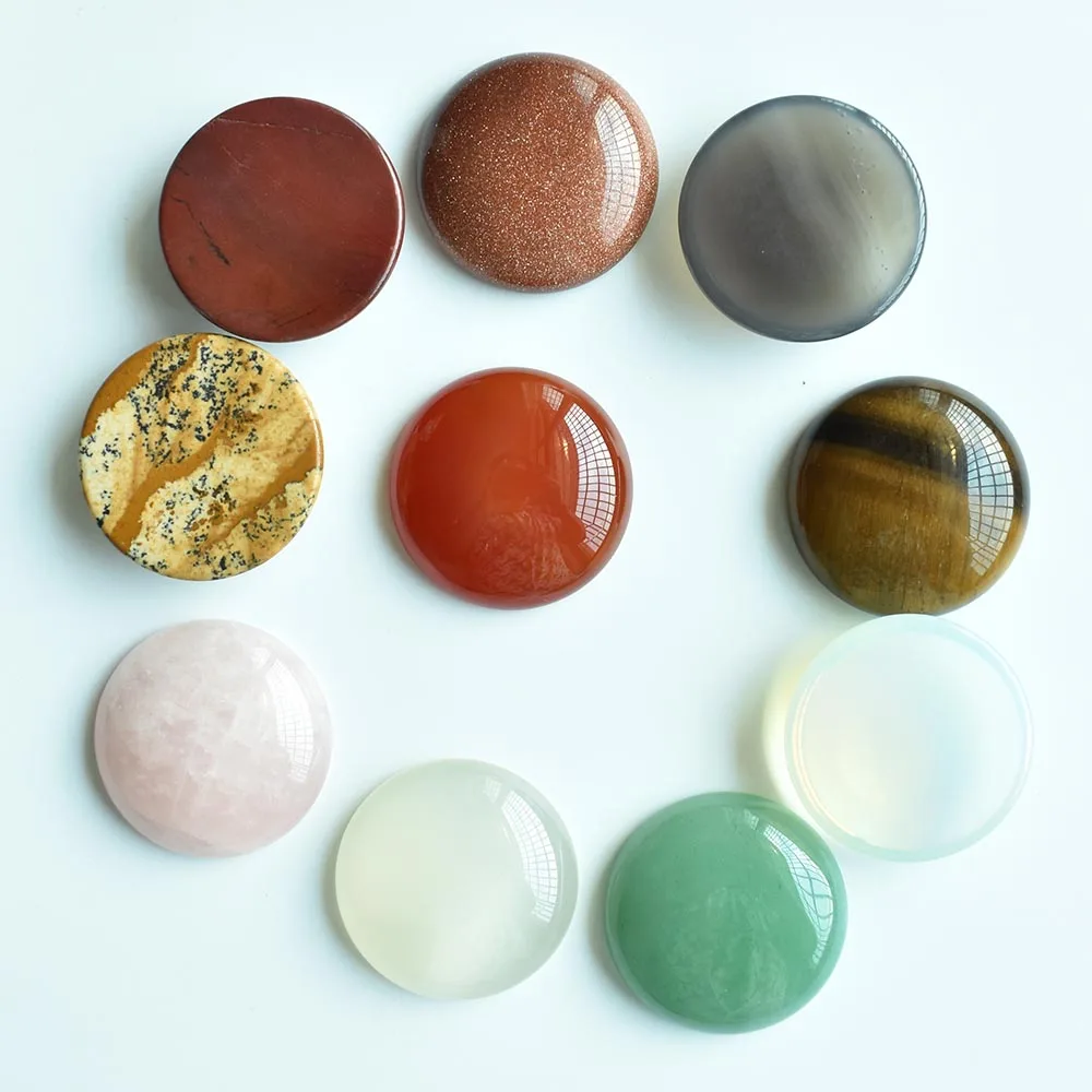 Wholesale 10pcs/lot hight quality natural stone mixed round cabochon beads 30mm for jewelry Accessories making free shipping