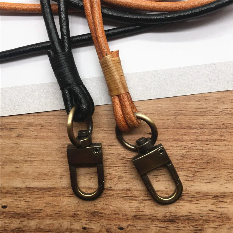 Genuine Leather Neck Lanyard Strap for mobile phone key keys work card holder camera neck straps lanyard keyring