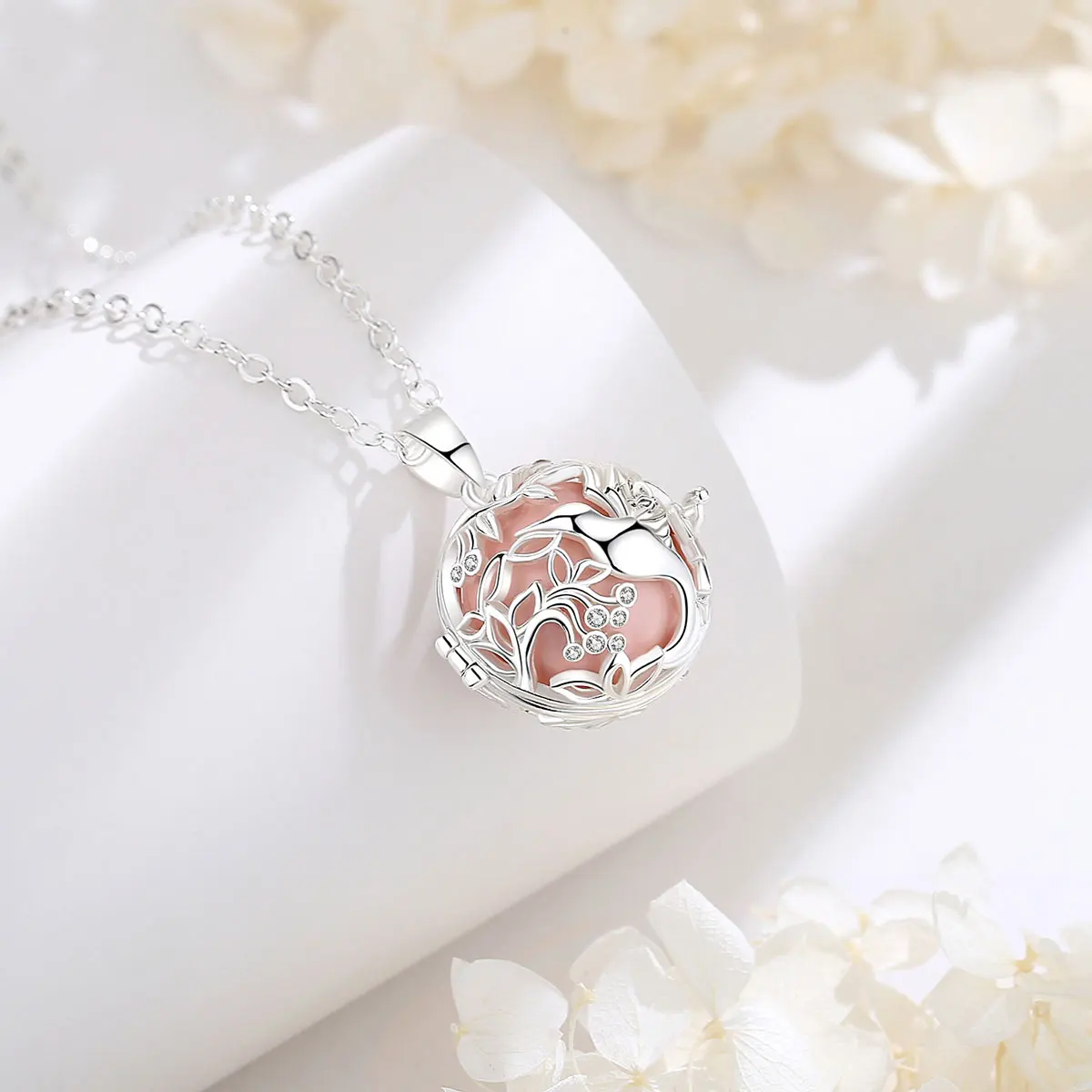 Eudora new 18mm Bird Crystal Cage Pregnancy Chime Bola Ball Pendant Necklace Baby Pregnancy Ladies Jewelry K477N18