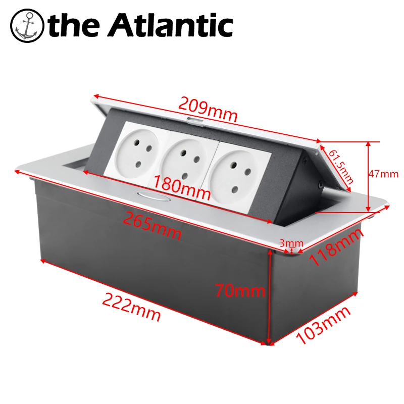 Imagem -04 - Israel Soquete de Mesa Escondido com Usb c tipo c Gabinete Mesa Tomada Elétrica Recessed Power Strip Soquete