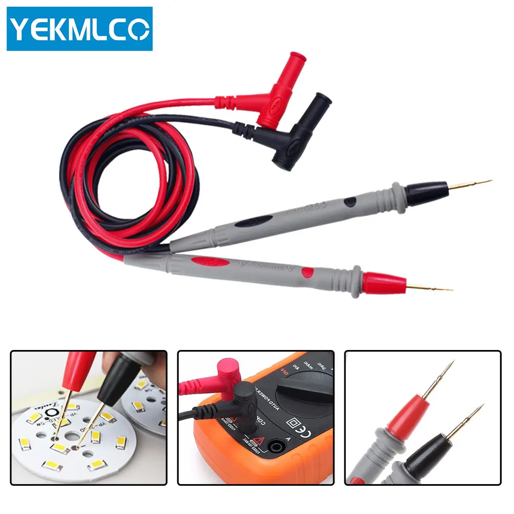 YEKMLCO cavi per Test multimetro 20A 1000V puntali per Test sonda Pin per multimetro digitale punta dell'ago affilata sonda per Test cavi in Silicone