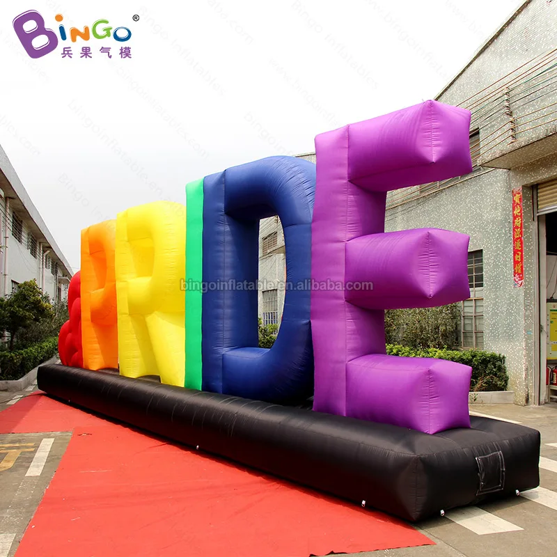 Colourful 12x3 Meters Inflatable Letter Wall for Outdoor Activities Decoration / Alphabet Balloons Toys