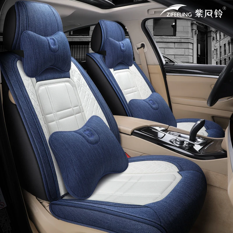 Four Seasons Car Seat Cushion Universal Seat Cover All-Inclusive Seat Cover Fully Enclosed Seat Cushion Fabric Linen