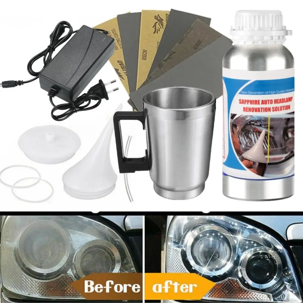 800ML Headlights Liquid Polymer Polish Headlights Restorer Regeneration Teapot Car Lamps Liquid Polymer Kit For Headlights