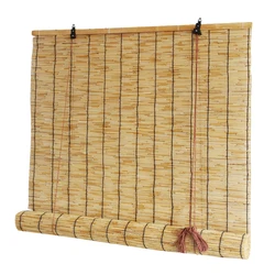 Custom Original Straw Reed Curtains Roller Shutters Ceiling Wall Decoration Outdoor Sunshade Partitions Fencing 1x1m