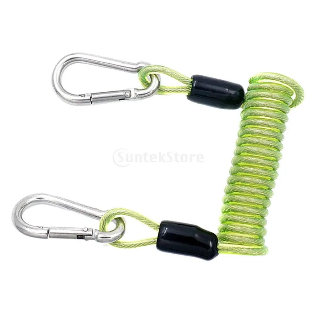 Scuba Diving Dive 10cm Spiral Spring Coil Snap Clip Lanyard Safety Emergency Gear 4 Colors Quick Release Buckle