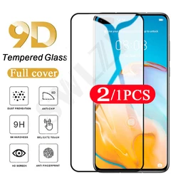 2/1Pcs cover film for Huawei P20 P30 P40 lite E tempered glass P smart pro Z S plus 2018 2019 2020 2021 phone screen protector