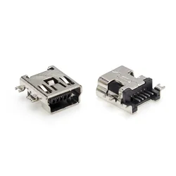 Mini conector USB hembra, carcasa de interfaz USB, 4 pies suspendidos, SMD 5P, 10-50 unidades por lote