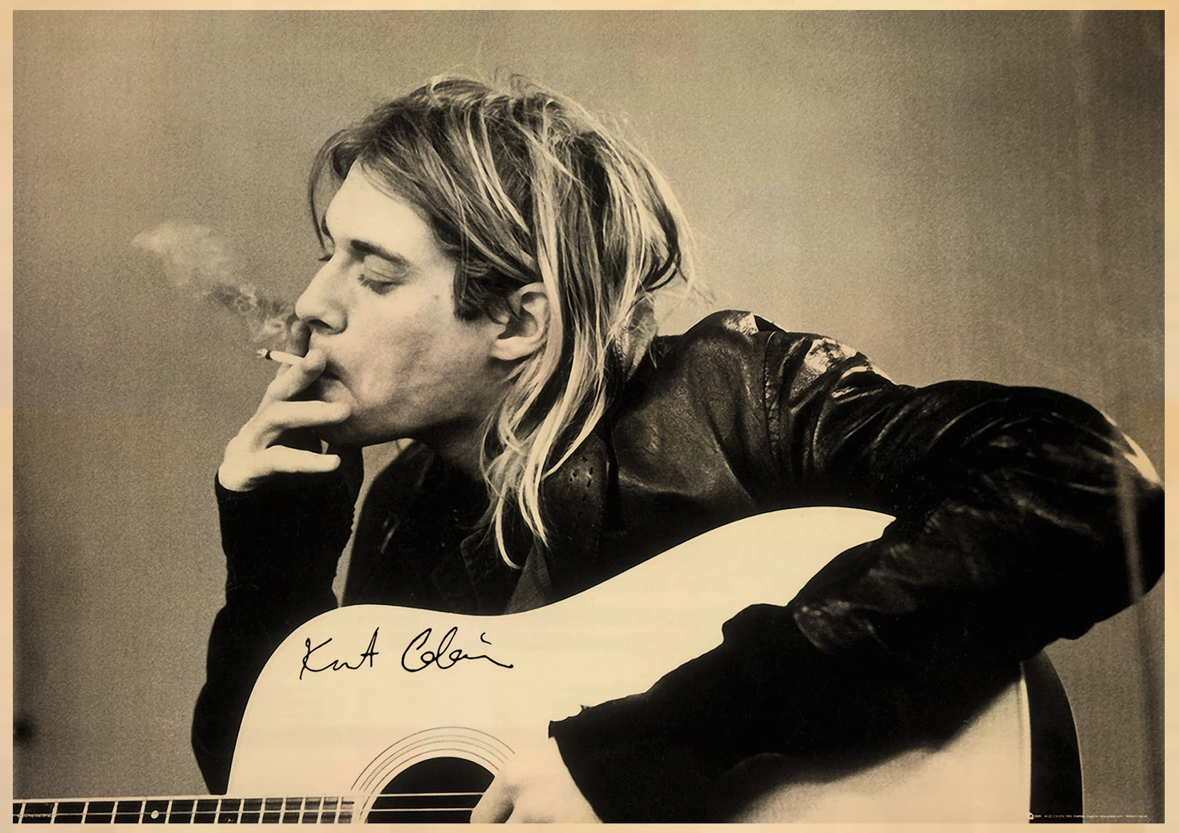 Singer Kurt Cobain Posters Rock and Roll Music Retro Kraft Paper Sticker DIY Vintage Room Bar Cafe Decor Gift Art Wall Paintings