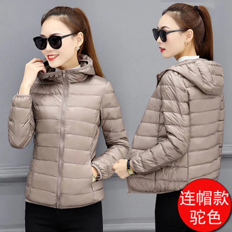 Spring Autumn Women Ultralight Thin Down Jacket White Duck Down Hooded Jackets Warm Winter Coat Parka Female Portable Outwear