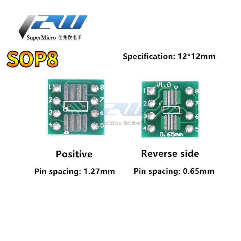 10 SOP8 to DIP8/Sop8 SMD to DIP adapter board/SOIC8 to DIP8 so8/tssop8/soic8/sop8/dip8 to dip8 female IC adapters without pins