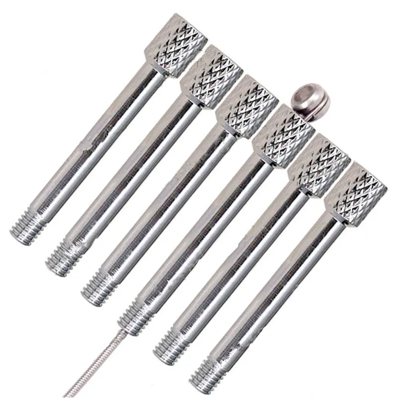 6 Teile/los Messing Elektrische Gitarre Tremolo Brücke Sattel Klemme Lock String Schraube Durch Schraube Musical Instrument Zubehör – Detail 7