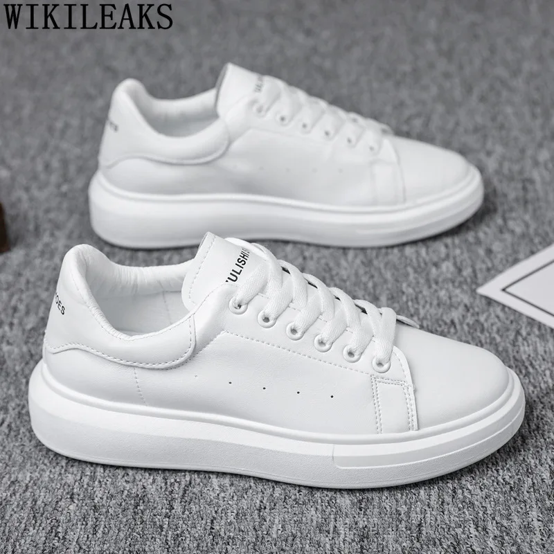 Sport Shoes Man White Leather Casuals Shoes Men Fashion Men Sneakers Luxury Brand Platform Shoes for Men 2024 Chaussure Homme