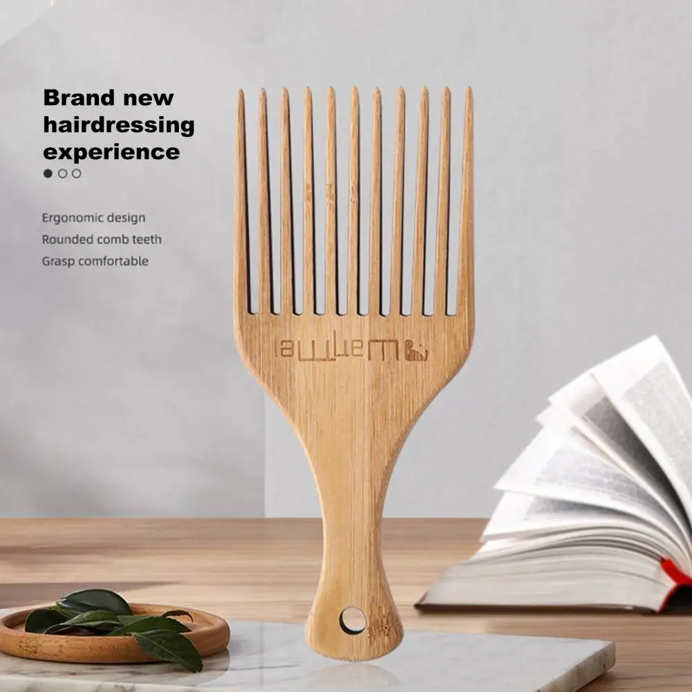 Men Haircut Practical Texturizing Comb Comfortable Easy to Hold Anti-skid Universal Hair Salon Wooden Fork for Daily Life