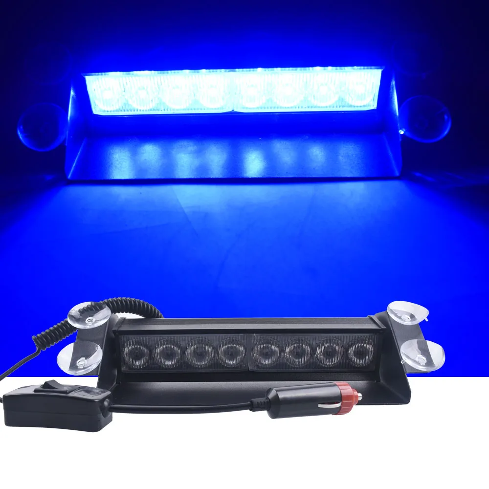 Luz estroboscópica de policía, lámpara de advertencia intermitente de emergencia, 3 luces antiniebla Flash para coche, motocicleta y camión, 12V CC,