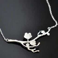 925 Sterling Silver  branches flower Necklaces & Pendants For Women High Quality Sterling-silver-jewelry