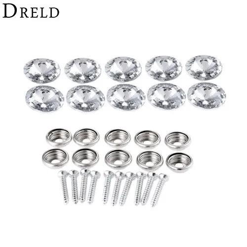 DRELD 10Pcs Diamond Crystal Upholstery Nails Button Tack Stud Pins Sofa Bag Wall Decoration Furniture Accessory 16/18/22/25/30mm