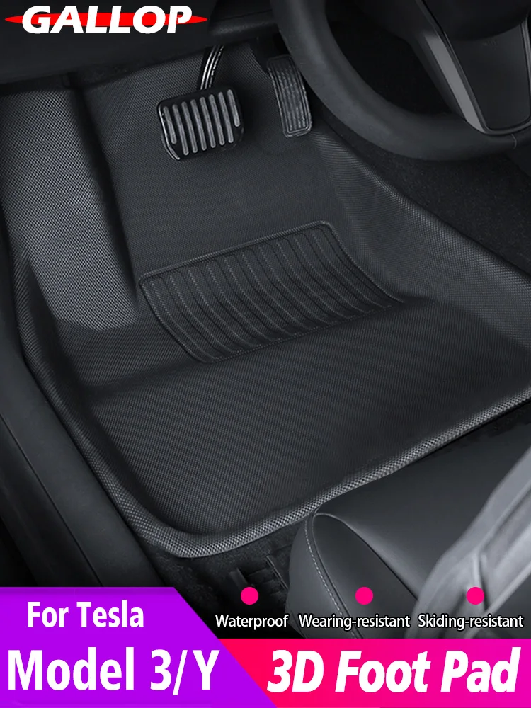 Foot Pad For 2021-2022 New Tesla Model 3 Model Y Custom Floor Fully Surrounded Mats Waterproof Interior Accessorie Decoration