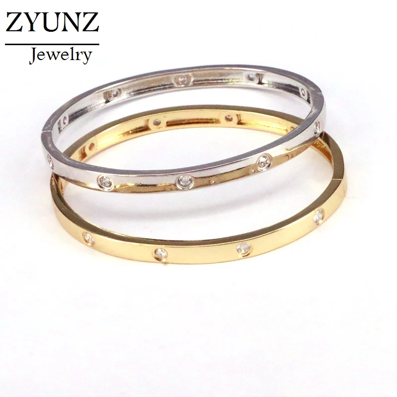 

3PCS, New Fashion Classic Women's Bangles For Women Gold Silver Color Rhinestone Bracelet Cuff Simple Trendy Jewelry