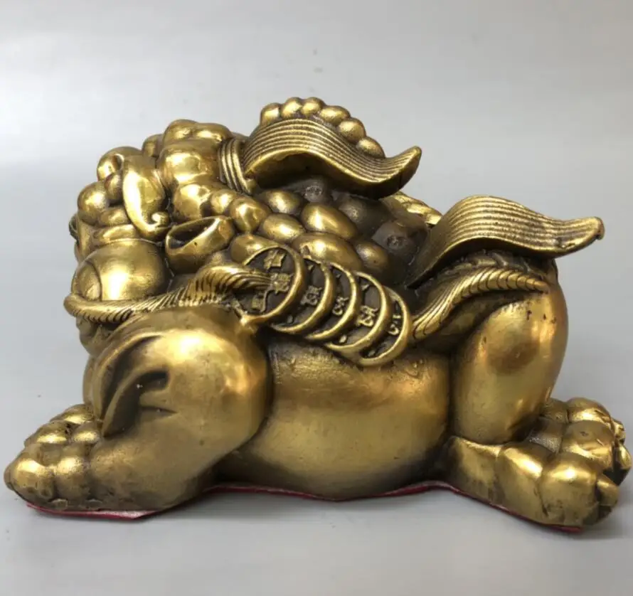 China brass three foot gold toad crafts statue