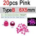 20 piezas rosas de 6x5 mm B