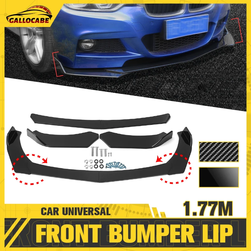 Universal Car Front Blade Bumper, Lip Body Kit, Spoiler, Splitter, Fibra De Carbono, Canard, BMW, Tesla, 4, 5pcs