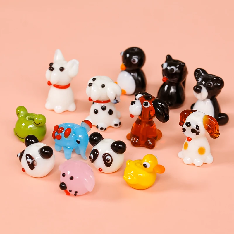 Handmade Glass Duck Dog Penguin Cat Bead Glass Animal Loose Beads DIY Beaded Material Jewelry Accessories