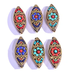 Vintage Tibetan Beads Nepal Indian Metal Pendant Ornaments Handicraft Accessories Necklace Vintage Beads For Jewelry Making