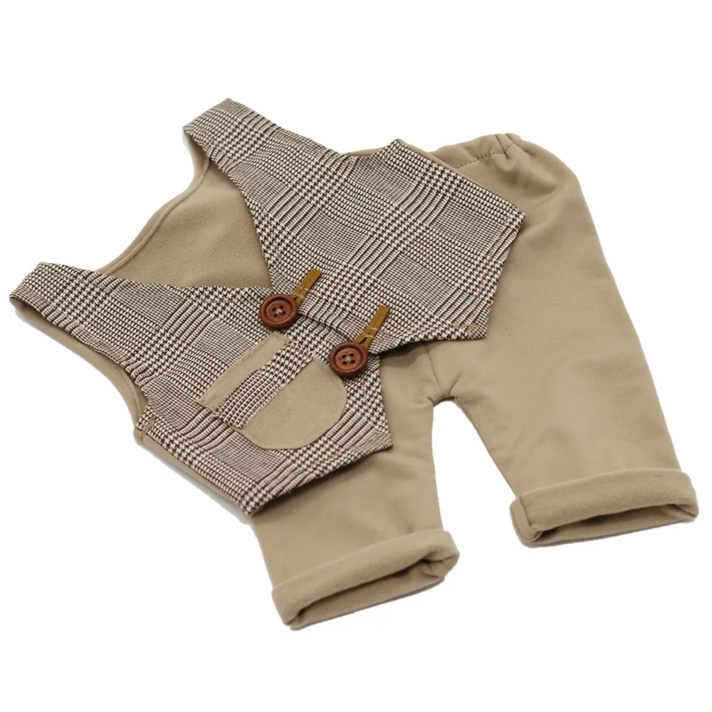 Newborn Photography Costume Props Baby Boy Vest + Pants Baby Clothes for Photo Shoot Picture Accessories Bebe Gentleman Outfit