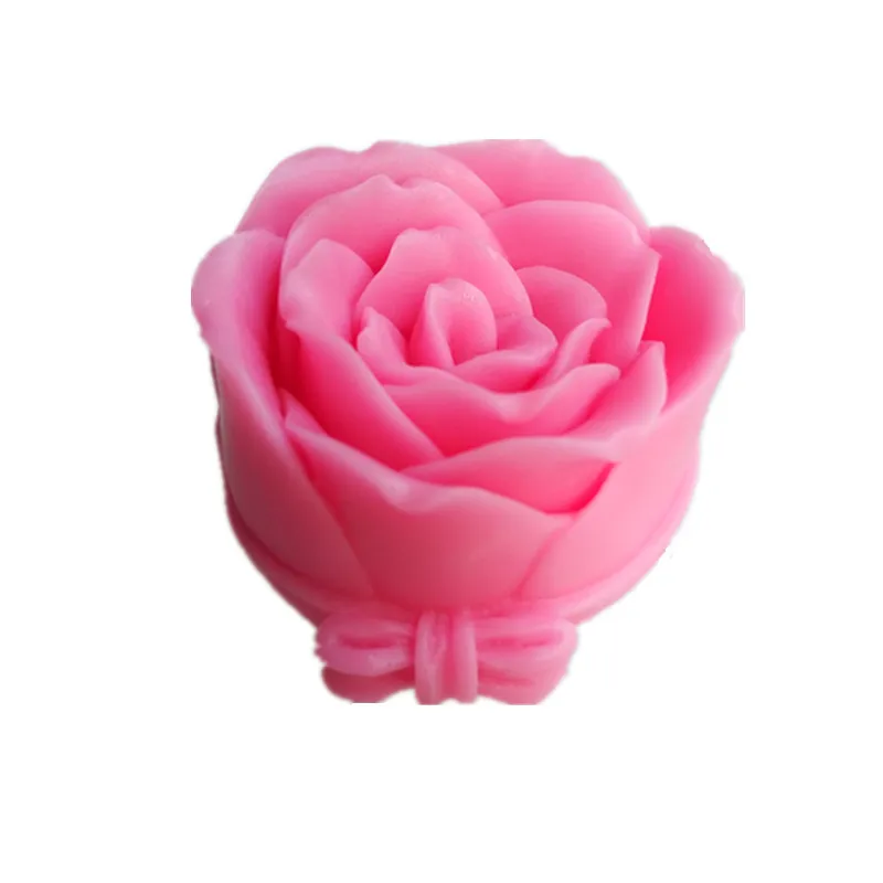 New Rose Flower Soap Mold with Bow Shape Soap Mold DIY handmade Silicone Mold Candle Mold Christmas Gifts New Year Party Favors